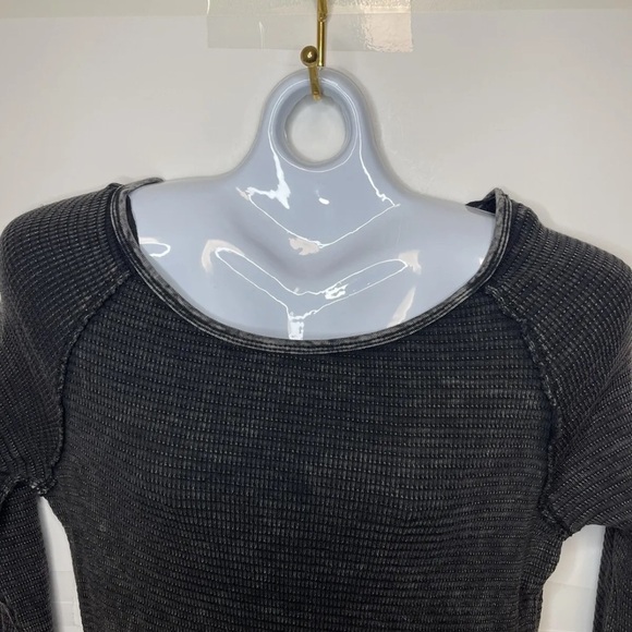 Able Dress M Gray Aztec Waffleknit Long Sleeve Stretch - Picture 4 of 10